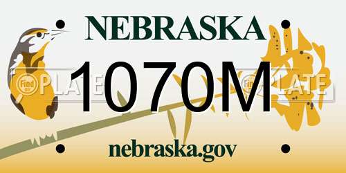 1070M Nebraska License Plate