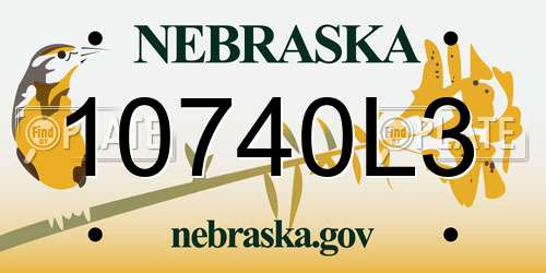10740L3 Nebraska License Plate