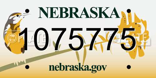 1075775 Nebraska License Plate