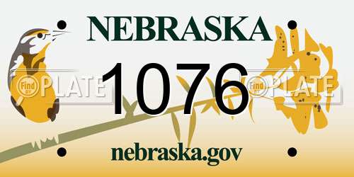 1076 Nebraska License Plate