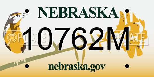 10762M Nebraska License Plate