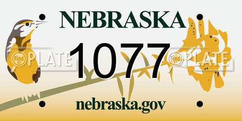 1077 Nebraska License Plate