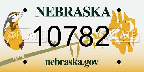 10782 Nebraska License Plate