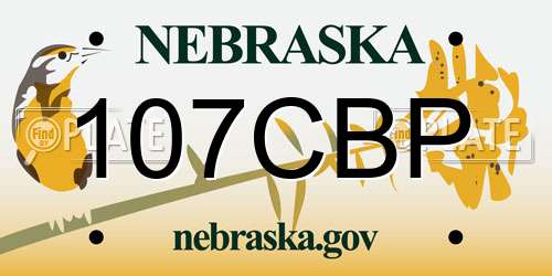 107CBP Nebraska License Plate