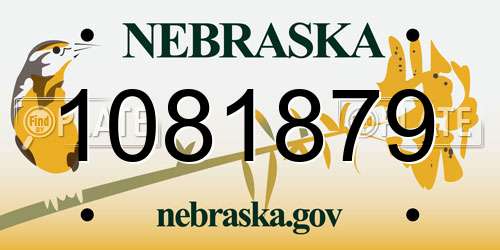 1081879 Nebraska License Plate
