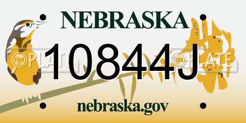 10844J Nebraska License Plate