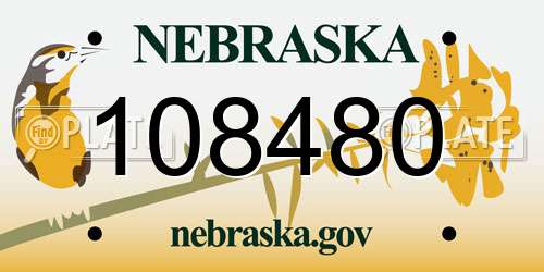108480 Nebraska License Plate