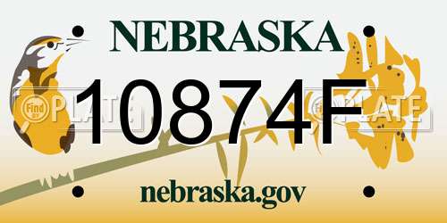 10874F Nebraska License Plate