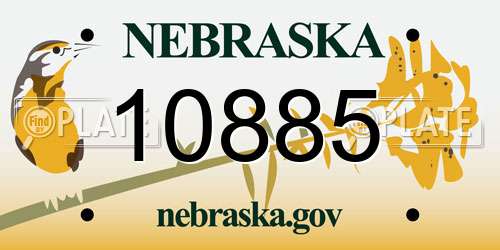 10885 Nebraska License Plate