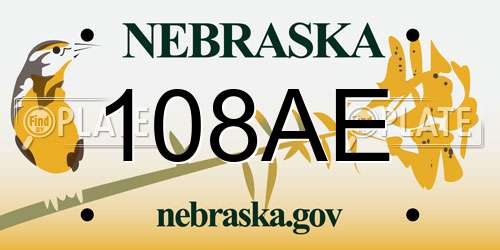 108AE Nebraska License Plate