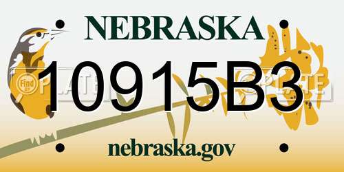 10915B3 Nebraska License Plate