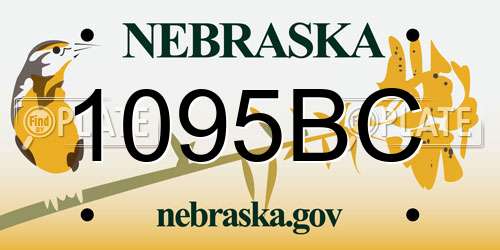 1095BC Nebraska License Plate
