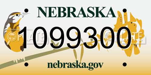 1099300 Nebraska License Plate