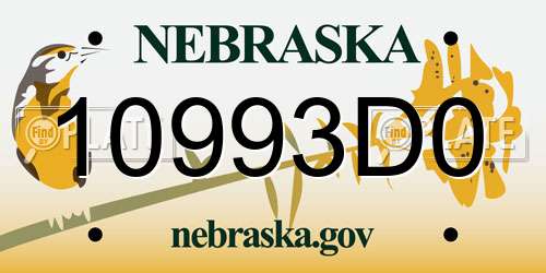 10993D0 Nebraska License Plate