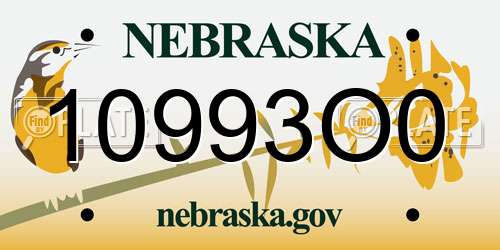10993O0 Nebraska License Plate