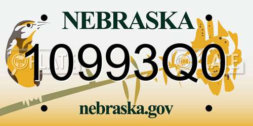 10993Q0 Nebraska License Plate