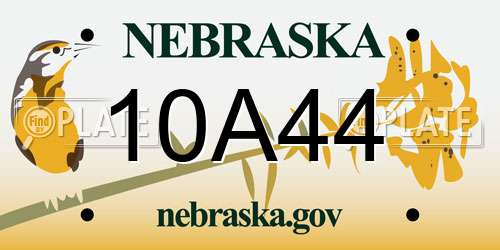 10A44 Nebraska License Plate