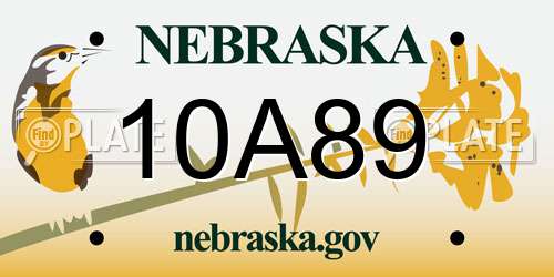 10A89 Nebraska License Plate