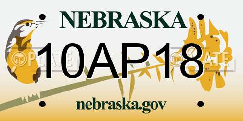 10AP18 Nebraska License Plate
