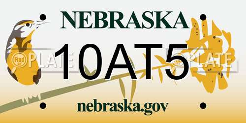 10AT5 Nebraska License Plate