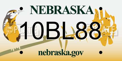 10BL88 Nebraska License Plate