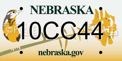 10CC44 Nebraska License Plate