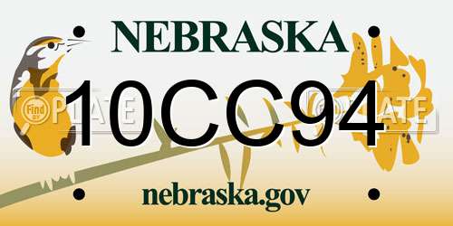 10CC94 Nebraska License Plate