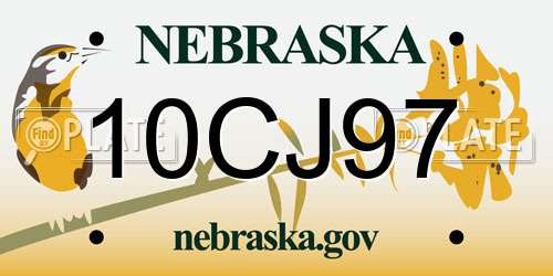 10CJ97 Nebraska License Plate