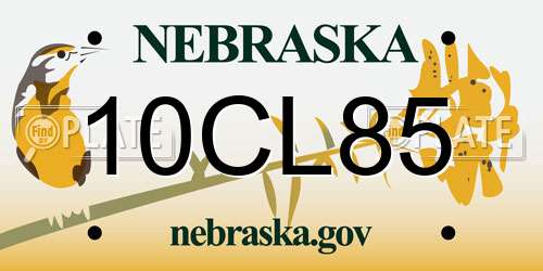 10CL85 Nebraska License Plate