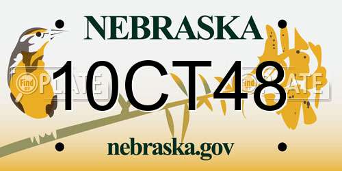 10CT48 Nebraska License Plate