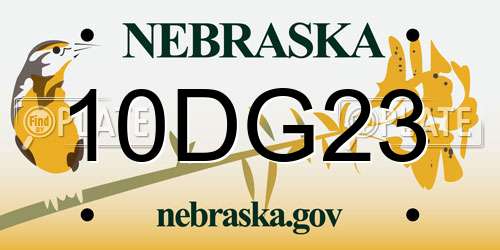 10DG23 Nebraska License Plate