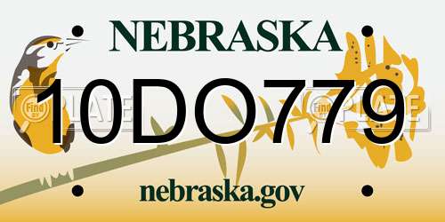 10DO779 Nebraska License Plate