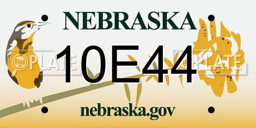 10E44 Nebraska License Plate