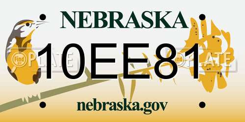10EE81 Nebraska License Plate