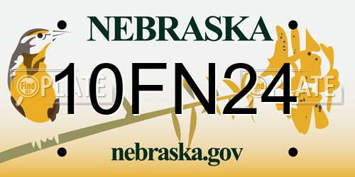 10FN24 Nebraska License Plate