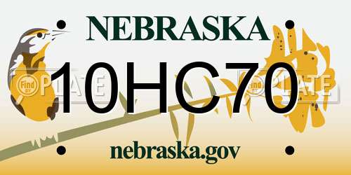 10HC70 Nebraska License Plate