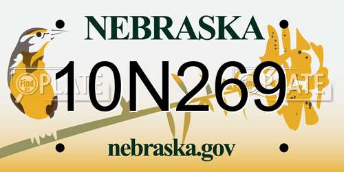 10N269 Nebraska License Plate