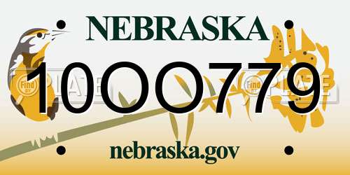 10OO779 Nebraska License Plate
