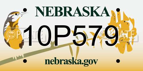 10P579 Nebraska License Plate