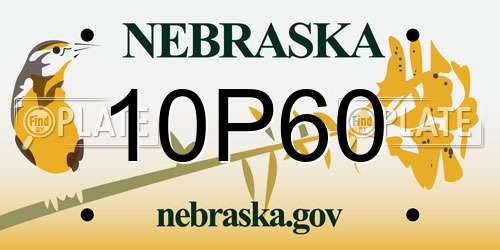 10P60 Nebraska License Plate