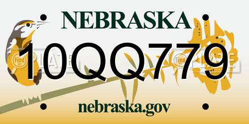 10QQ779 Nebraska License Plate