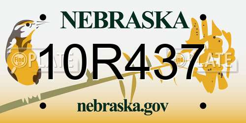 10R437 Nebraska License Plate