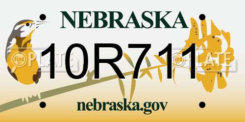 10R711 Nebraska License Plate