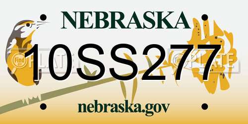 10SS277 Nebraska License Plate