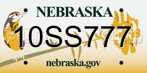 10SS777 Nebraska License Plate