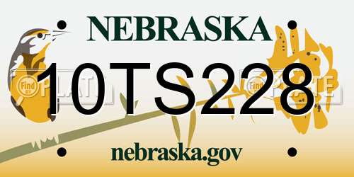 10TS228 Nebraska License Plate