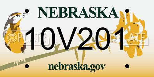 10V201 Nebraska License Plate