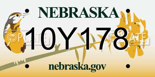 10Y178 Nebraska License Plate
