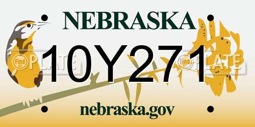 10Y271 Nebraska License Plate