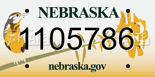 1105786 Nebraska License Plate